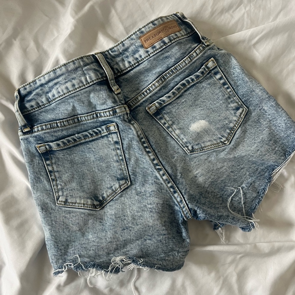 light wash denim shorts
